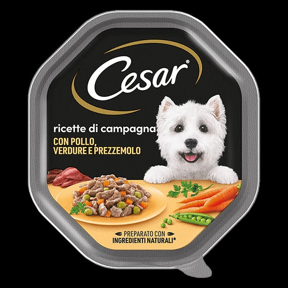 Cesar Ricette di Campagna Pollo, Verdure e Prezzemolo 150 g – Per Cani Adulti Cesar Ricette di Campagna Pollo, Verdure e Prezzemolo 150 g – Per Cani Adulti